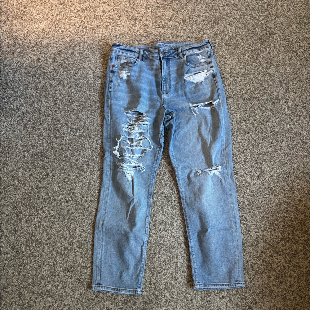 American Eagle Outfitters Light Blue Distressed Skinny Jeans